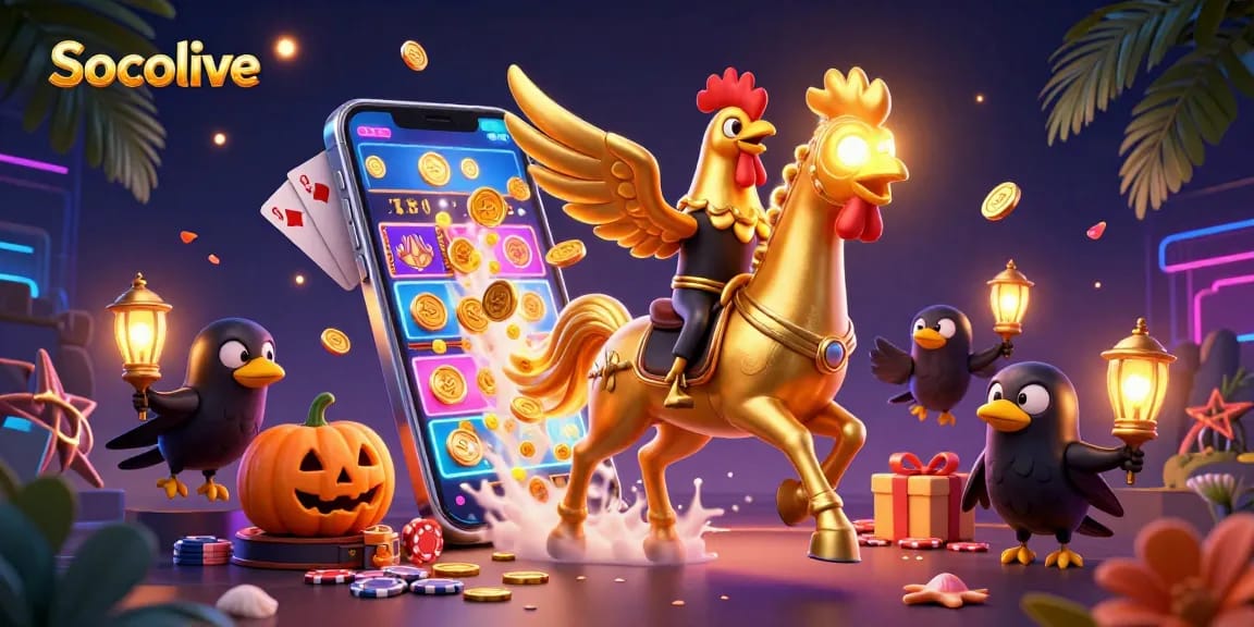 Socolive invites players to win big with thrilling casino games and vibrant illustrations.