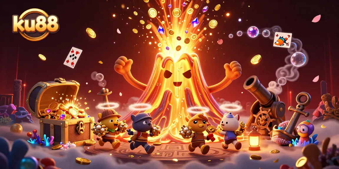 Play with ku88's thrilling 3D illustrated casino adventure featuring treasure and excitement.