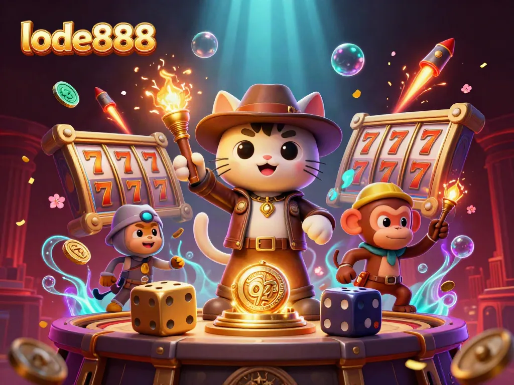 Experience the thrill of lode888 with vibrant 3D casino characters and dynamic slot elements.