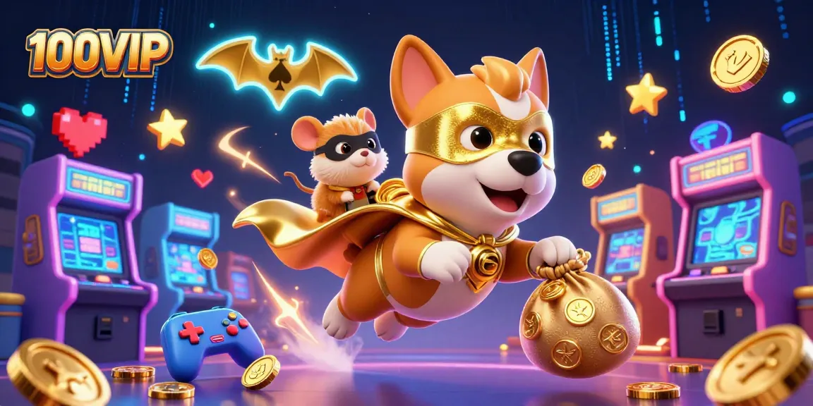 Experience thrilling casino adventures with 100VIP, featuring superhero characters and vibrant game elements.