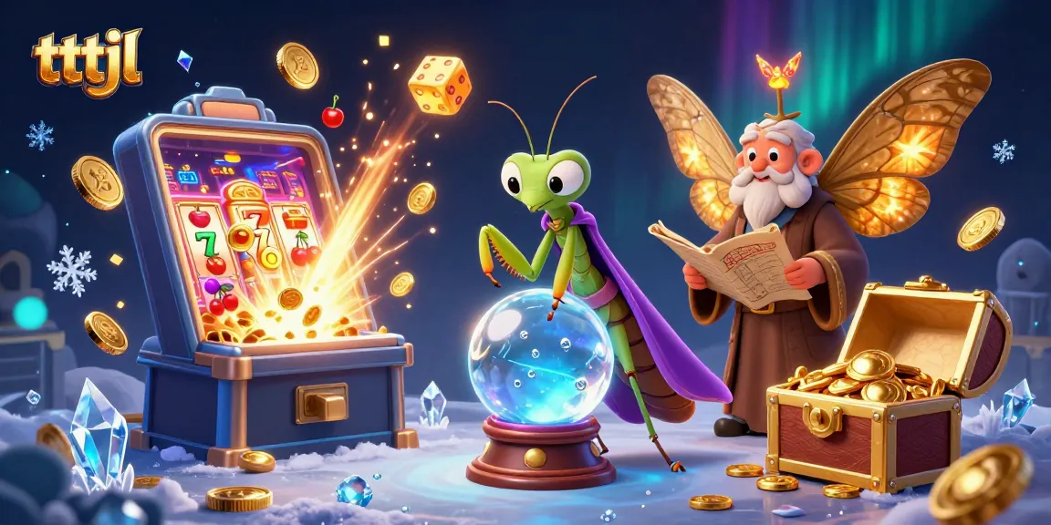 Experience fortune with the tttjl fortune teller and moth librarian in this vibrant casino scene.