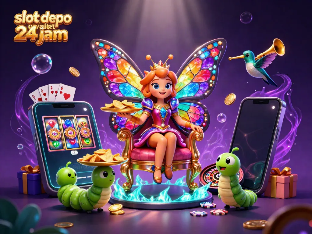 Menangkan permainan slot dengan slot depo ewallet 24 jam, diiringi elemen kasino menawan dan karunia dari karakter fantasi.