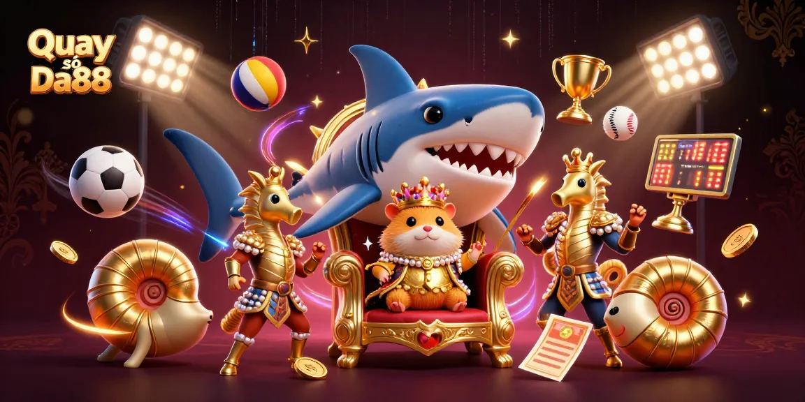 Place wagers at Quay số Da88 with a dynamic illustration of an underwater casino realm featuring vibrant game elements.