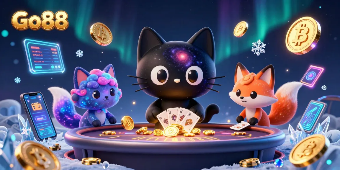 Experience the thrilling world of Go88 with a cosmic cat at the casino table!