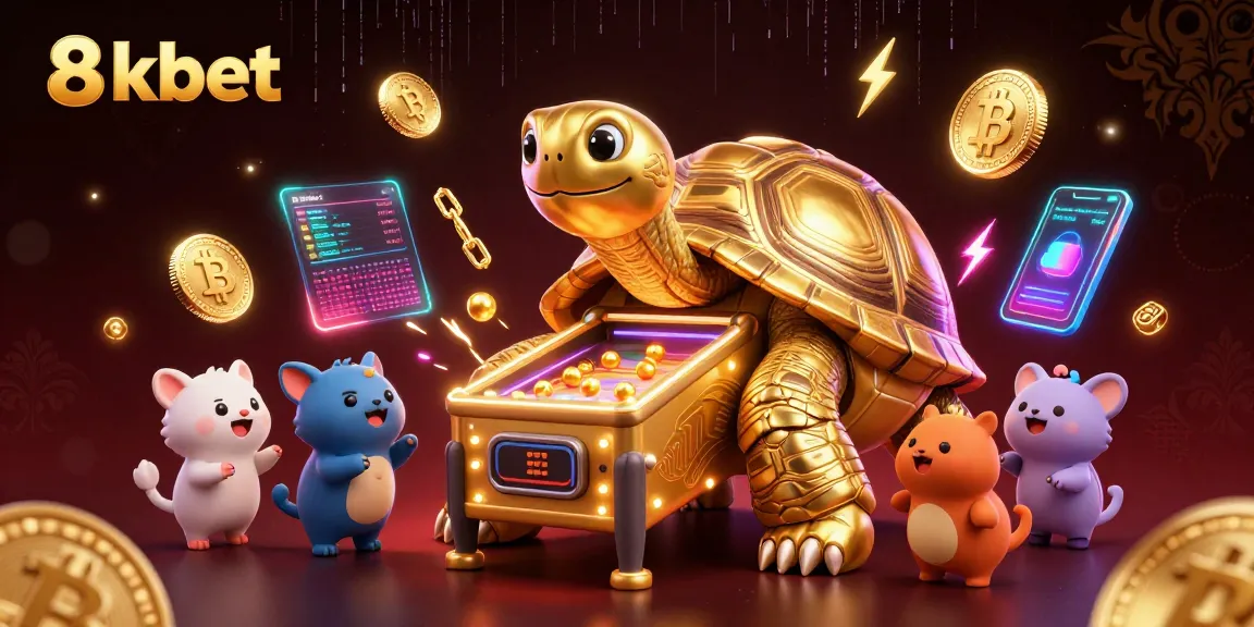 Experience thrilling gaming at 8kbet with unique 3D art featuring exciting characters and crypto themes.